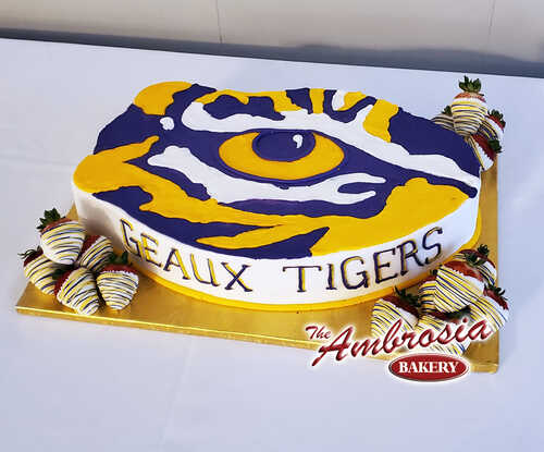 Eye of the Tiger Cut-Out Grooms Cake