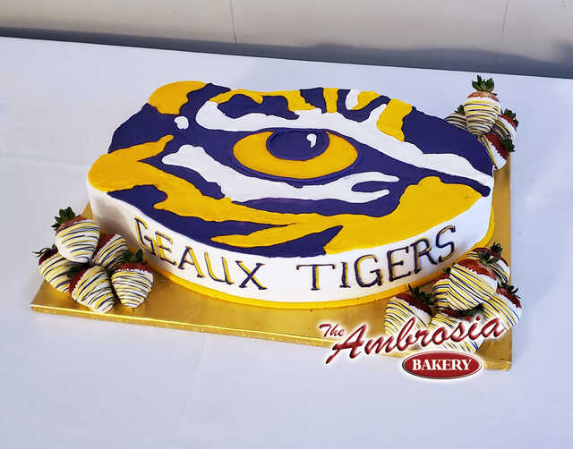 Eye of the Tiger Cut-Out Grooms Cake