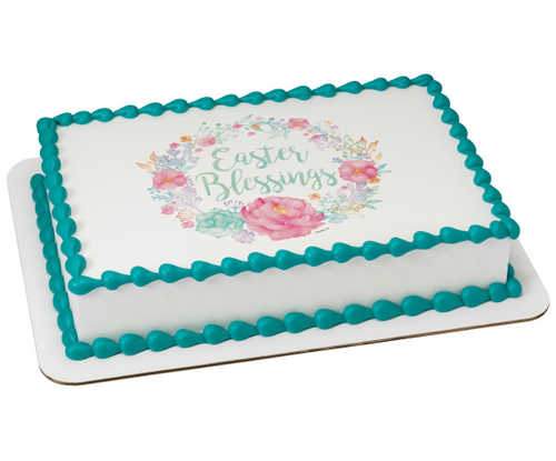 Floral Easter Blessings PhotoCake® Image