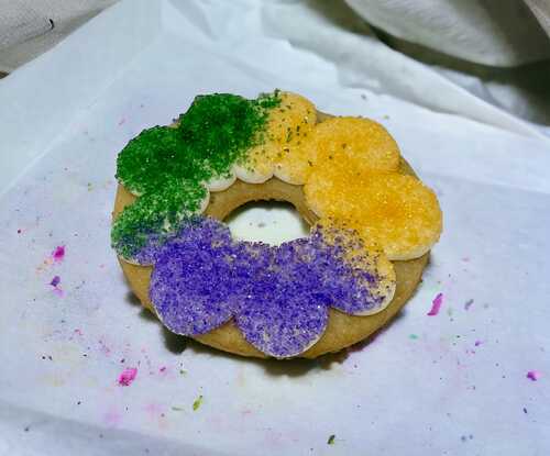 Mardi Gras King Cake Cutout Cookie