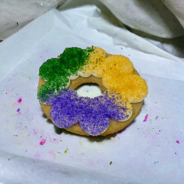 Mardi Gras King Cake Cutout Cookie