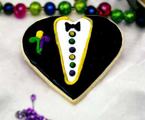 Mardi Gras Tuxedo Cutout Cookies