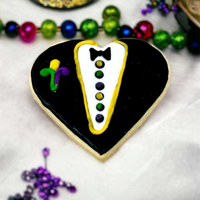 Mardi Gras Tuxedo Cutout Cookies