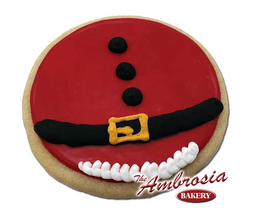 Decorated Santa Belly Cut-Out Cookie