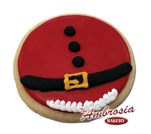 Decorated Santa Belly Cut-Out Cookie