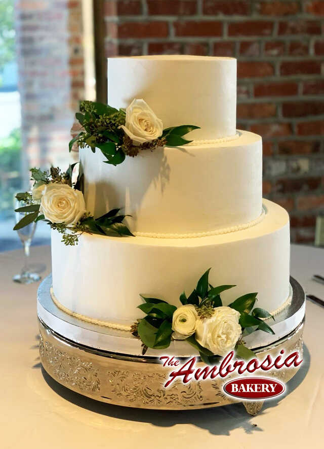 3 Tier Smooth Buttercream Wedding Cake