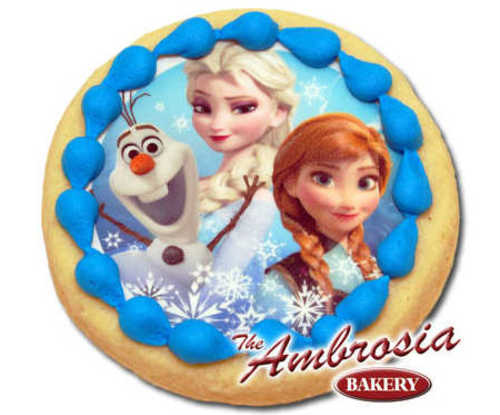 Decorated Disney FROZEN - Olaf, Elsa and Anna, Edible Image® Cookie