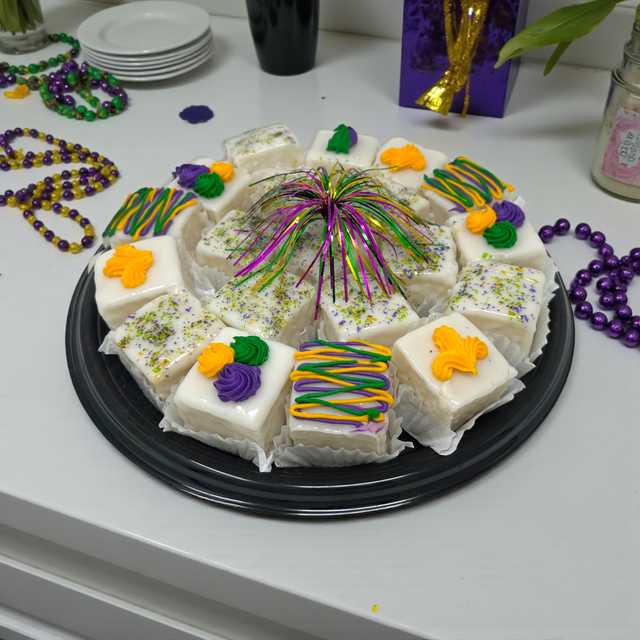 "Mardi Gras" Petit Four Trays
