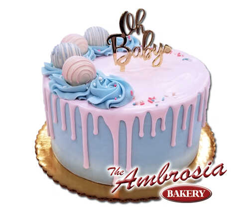 "Oh Baby" Reveal Cake with Pink and Blue Cake Balls!