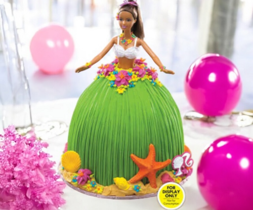 Barbie Doll Luau Cake