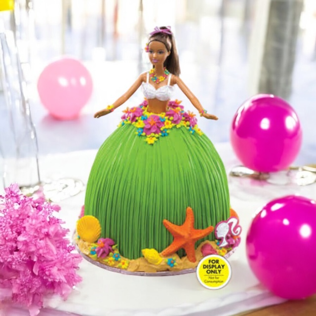 Barbie Doll Luau Cake