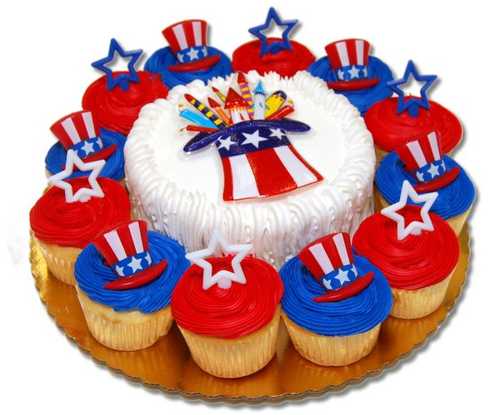 4th of July Cupcakes with 6 Inch Round