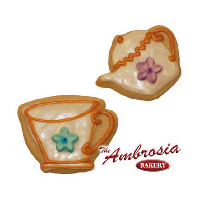 Decorated Tea Pot and Cup Cut-Out Cookies