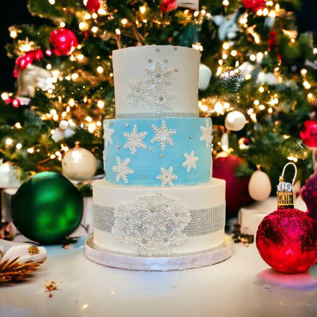 3 Tier Christmas Wedding Cake