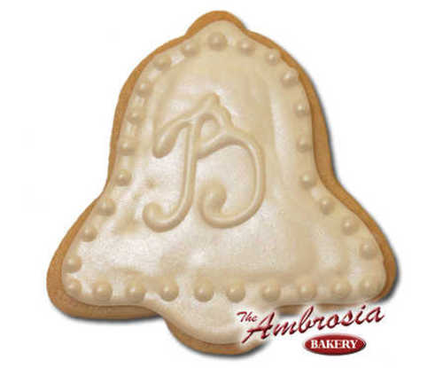 Wedding Bell Cut-Out Cookie with Initial