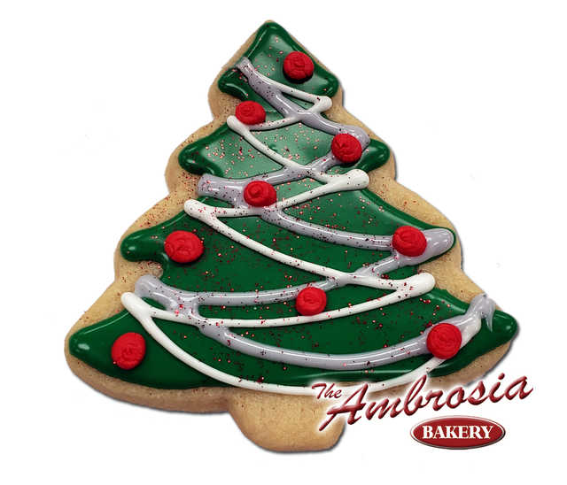 Decorated Christmas Tree Cut-Out Cookie
