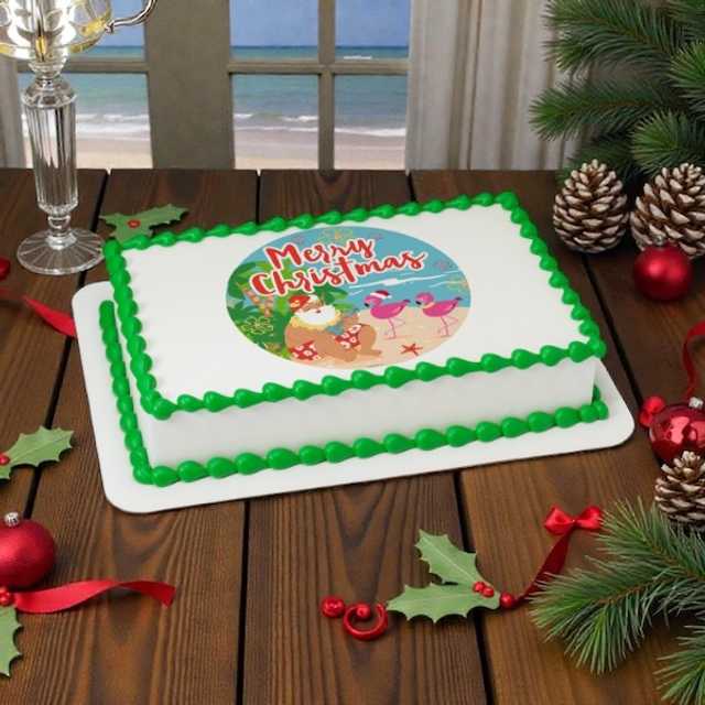 Santa on Summer Holiday PhotoCake® Edible Image®