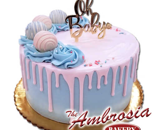 "Oh Baby" Reveal Cake with Pink and Blue Cake Balls!