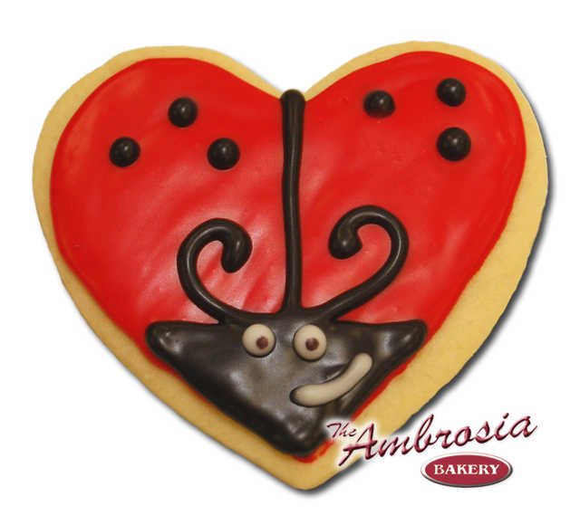 Decorated Love Bug Cut-Out Cookie