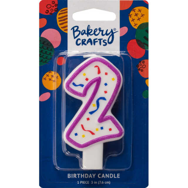 "2" Party Purple Numeral Candles