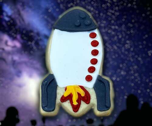 Rocket Ship Cutout Cookies