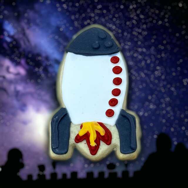 Rocket Ship Cutout Cookies