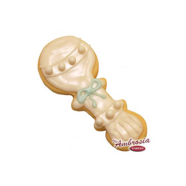 Decorated Baby Rattle Cut-Out Cookie