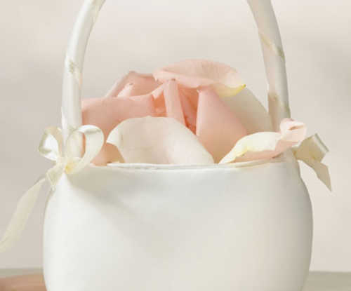 Flower Basket - Ivory Round