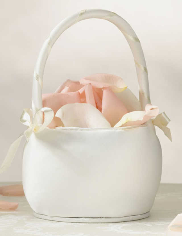 Flower Basket - Ivory Round