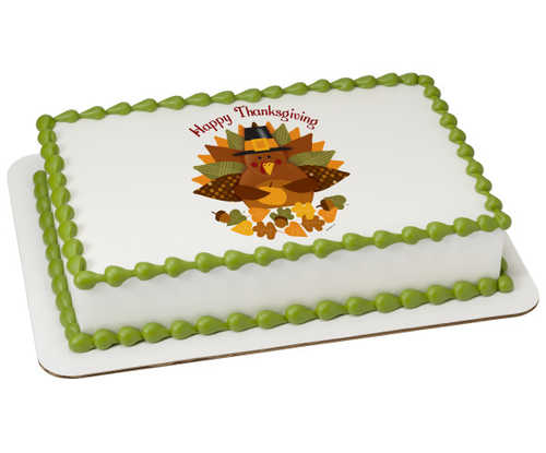 Happy Thanksgiving Turkey PhotoCake® Edible Image®