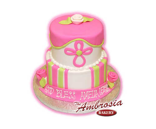 2 Tier Christening Cake