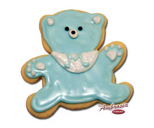 Decorated Teddy Bear Cut-Out Cookie
