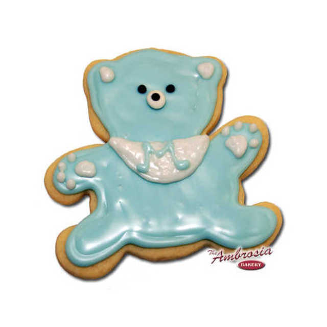Decorated Teddy Bear Cut-Out Cookie
