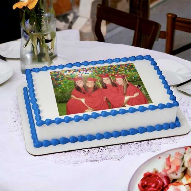 Raining Confetti Graduation PhotoCake® Edible Image® Frame