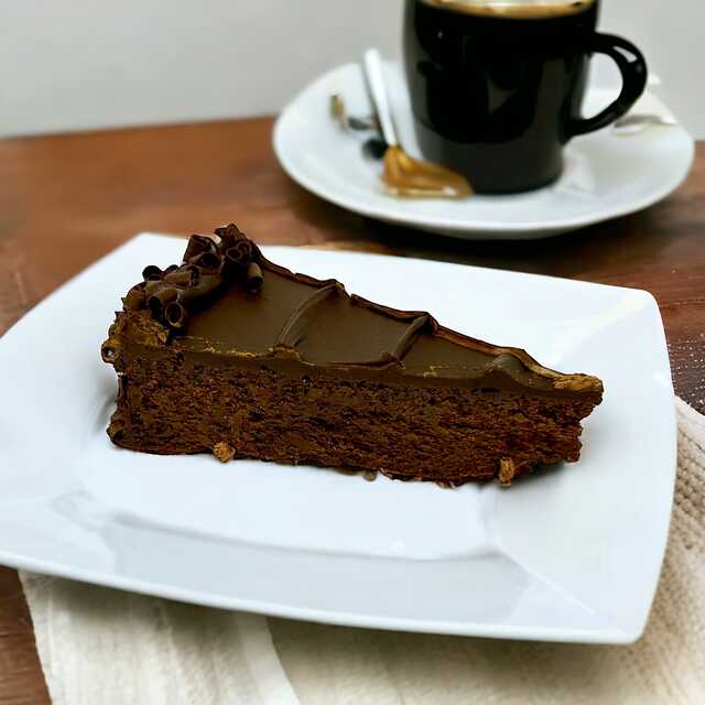 Slice of Flourless Chocolate Cake