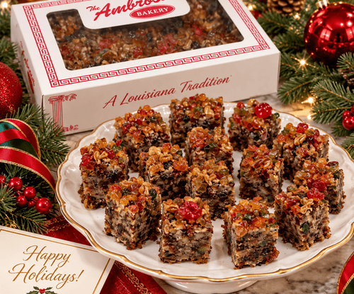 Shipper - Ambrosia Pre-Sliced Fruitcake – 15 Bite-Size Pieces | 2+ lbs. 🍒 