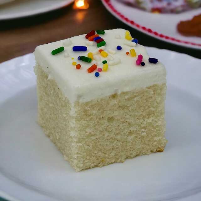 White Almond Cake Squares - Dozen