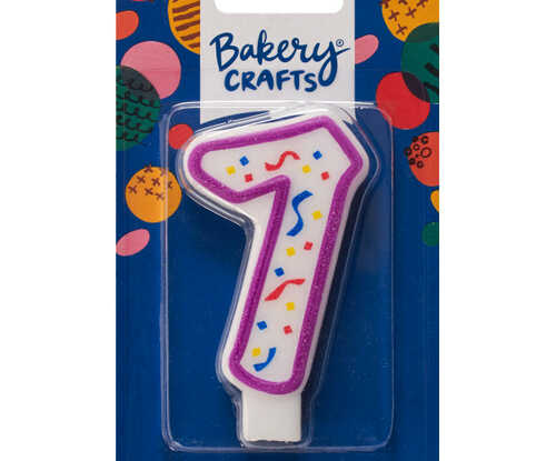 "7" Party Purple Numeral Candles
