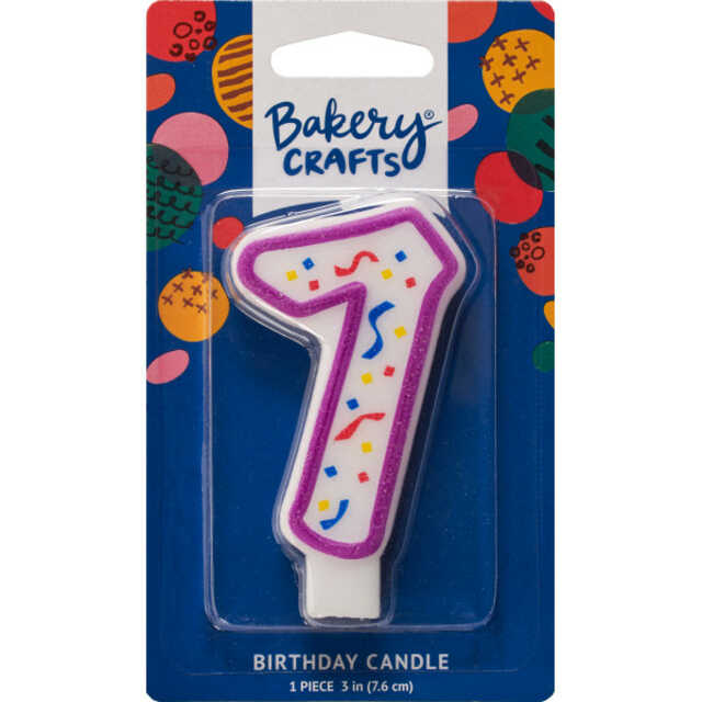 "7" Party Purple Numeral Candles