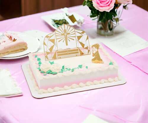 1st Communion Sheet Cake for a Girl