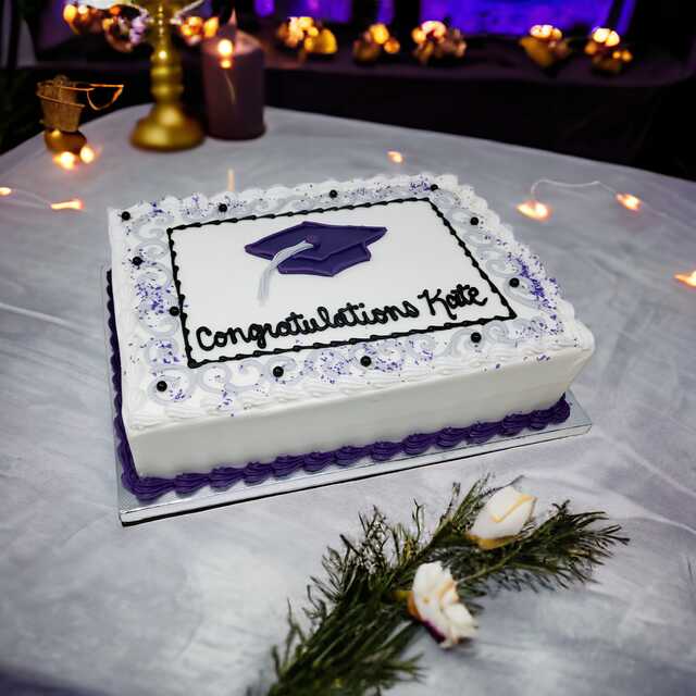 Buttercream with Piped Graduation Cap