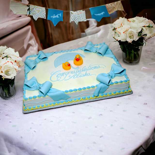 Umbrella Duckies Baby Shower Cake