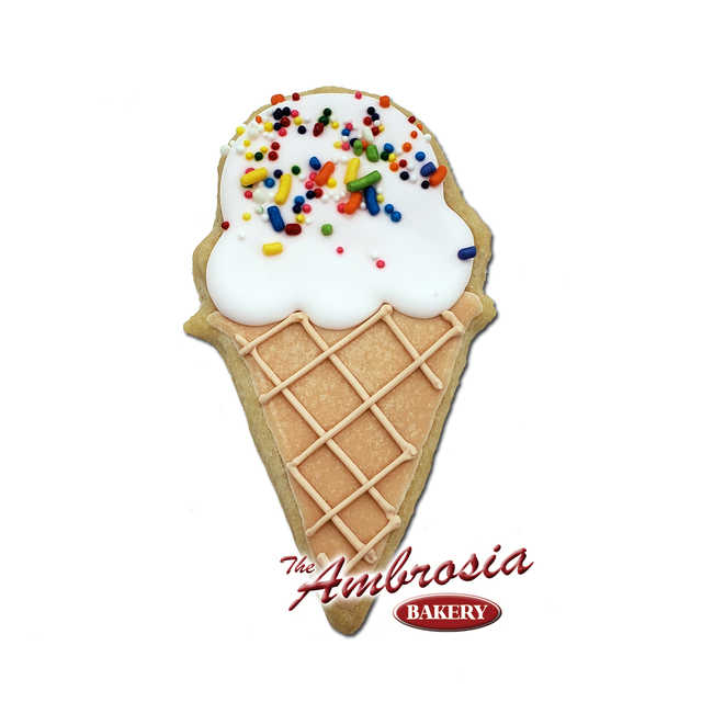 Decorated Ice Cream Cone Cut-Out Cookie