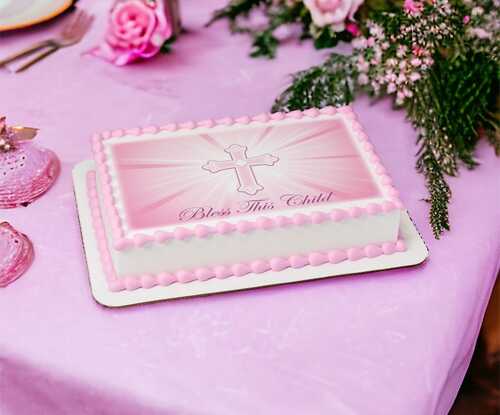 Bless This Child-Pink PhotoCake® Image