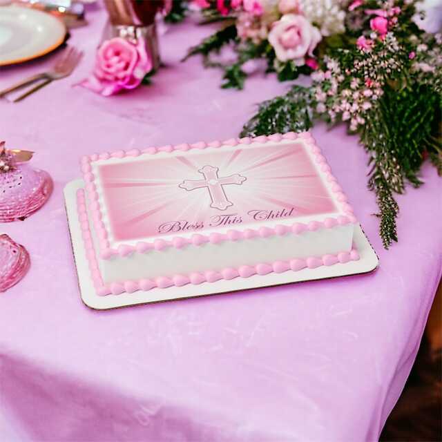 Bless This Child-Pink PhotoCake® Image