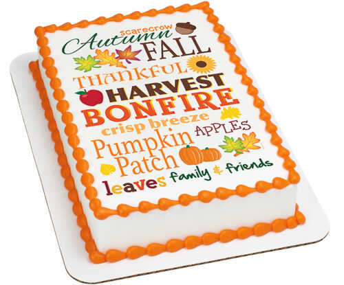 Autumn Words PhotoCake® Edible Image®