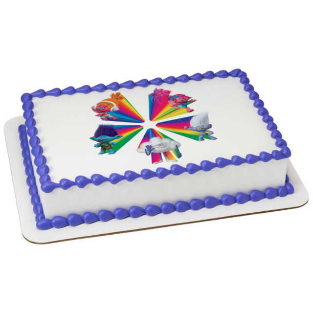 DreamWorks - Trolls Love, Peace, Rainbows PhotoCake® Edible Image®