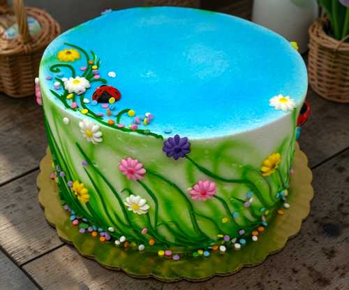 Spring Daisy Garden Cake – Floral Spring Cake in Baton Rouge 🌸🐞 