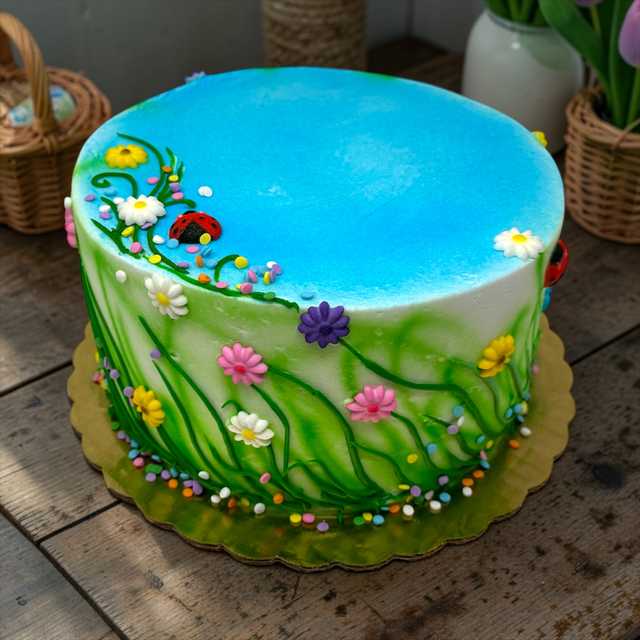 Spring Daisy Garden Cake – Floral Spring Cake in Baton Rouge 🌸🐞 