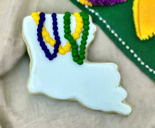 Louisiana Mardi Gras Cutout Cookie